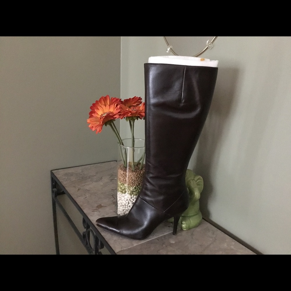 Nine West Dark Brown Leather Boots